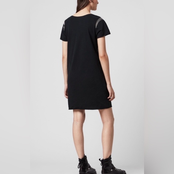 All Saints Emelyn Chain Detail T-Shirt Dress Small NWOT - Picture 2 of 13